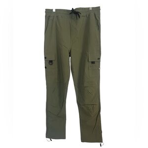 Olive Green Drawstring Mens Cargo Pants Sz L